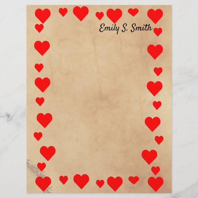 Papier vintage Valentine Heart Border (Devant)