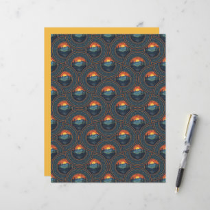 Papier Vintage Wilderness Sunset Mandala Art Déco Fans