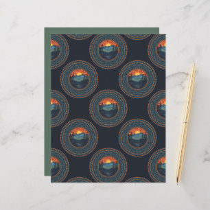 Papier Vintage Wilderness Sunset Polka Dot Mandala
