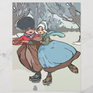 Papier Vinyage hollandais pour enfants patinage