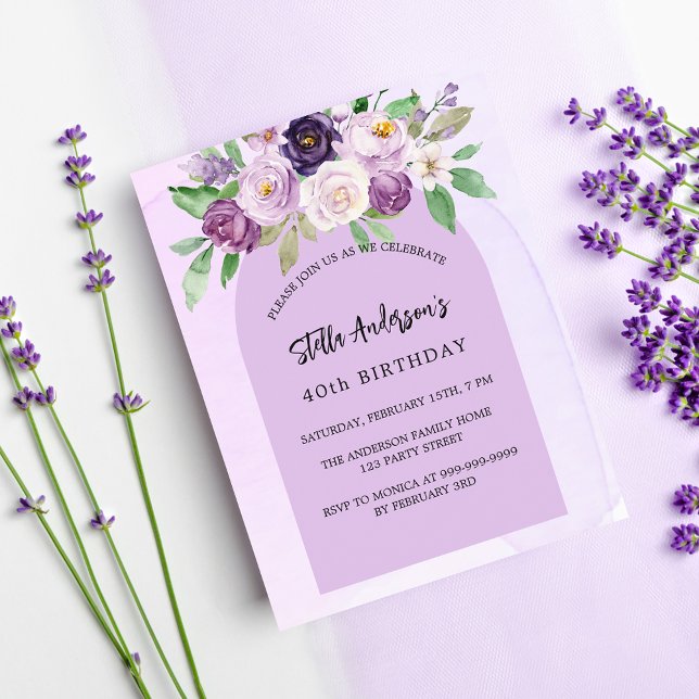 Papier Violette fleurs violet budget anniversaire (Créateur téléchargé)