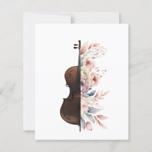 Papier Violon parmi les fleurs. Bouquet de fleurs.
