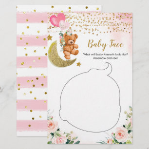 Papier Visage de bébé Baby shower rose