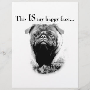 Papier Visage heureux de Pug