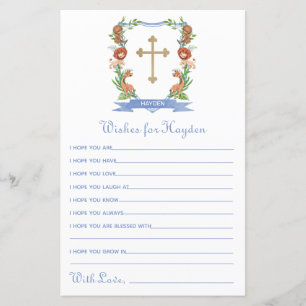 Papier Vœux de baptême de crête de safari jungle pour béb