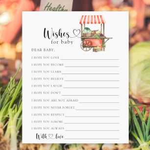 Papier Vœux de bébé shower pour bébé panier de légumes