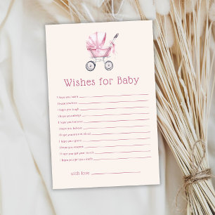 Papier Vœux de berceau rose vintage pour jeu de bébé