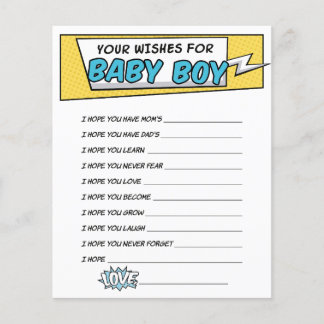 Papier Vœux de douche de super-héros de bande dessinée po