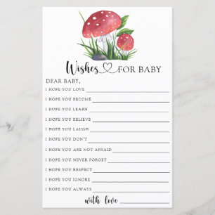 Papier Vœux de naissance de champignons d'automne pour bé