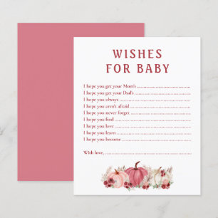 Papier Voeux Pour Baby Card Citrouille Baby shower Jeu