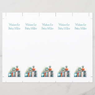Papier Voeux pour bébé, Baby shower Keepsaké, Signet
