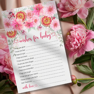 Papier Voeux Pour Bébé Citrus Baby shower rose