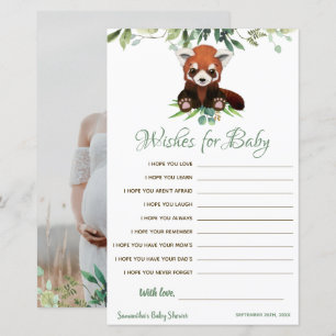 Papier Voeux pour bébé mignonne Red Panda Baby shower Jeu