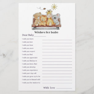 Papier Voeux pour bébé mignonne Woodland Baby shower Card
