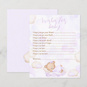 Papier Voeux Pour Bébé Ours Purple Baby shower Jeu