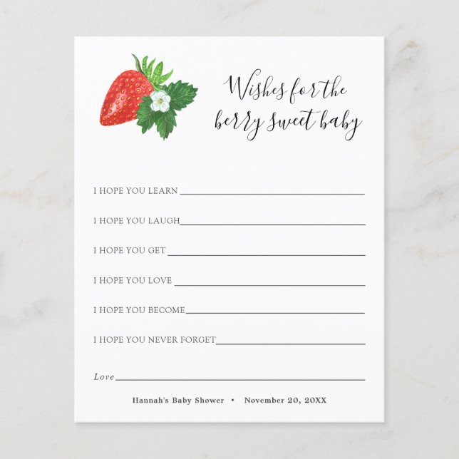 Papier Voeux pour la Berry Sweet Baby Card (Devant)