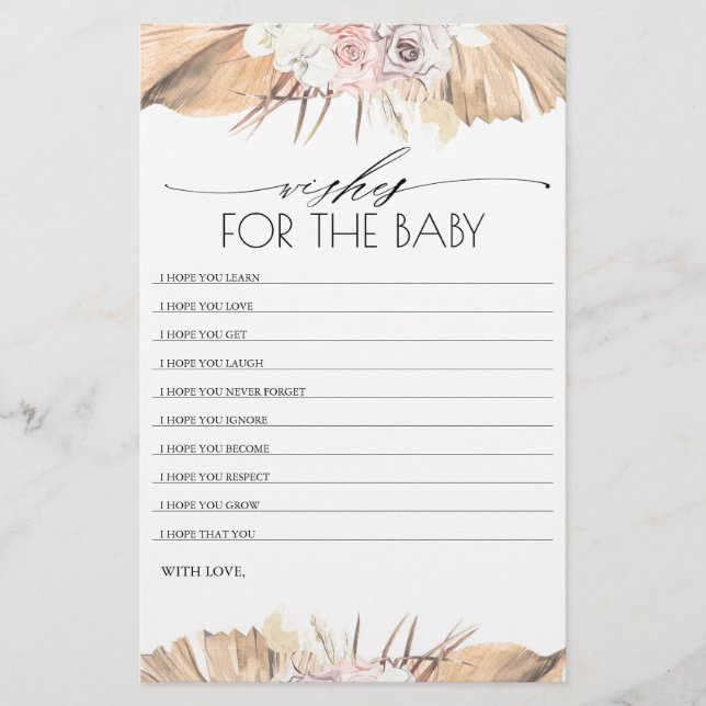 Papier Voeux Pour Le Baby shower Bébé (Devant)