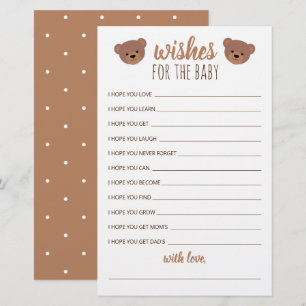 Papier Vœux pour le bébé pour la baby shower et l'anniver