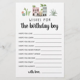 Papier Voeux Pour Le Garçon D'Anniversaire