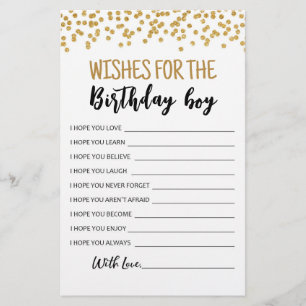 Papier Voeux pour le jeu Anniversaire Jour d'anniversaire