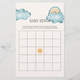 Papier Voici Le Baby shower Fils Jeu De Bingo