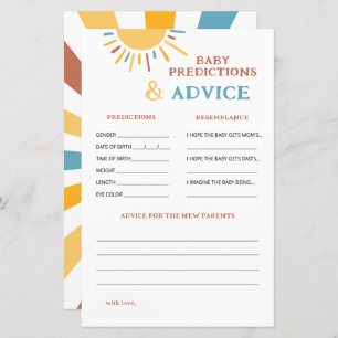 Papier Voici les prédictions et conseils du bébé Fils