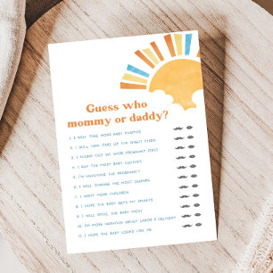 Papier Voici venir le fils Jeu de devinette pour Baby Sho