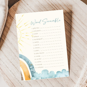 Papier Voici venir le fils Jeu de mots mêlés Baby Shower