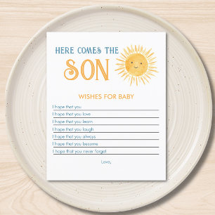 Papier Voici venir le fils Vœux pour jeu de Baby Shower