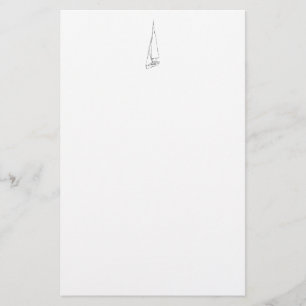 Papier Voilier. Esquisse en noir et blanc.