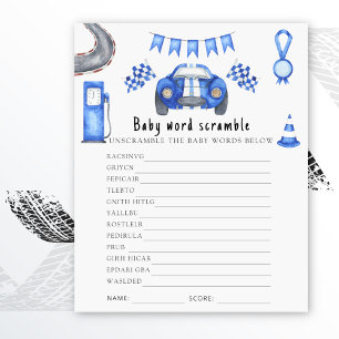 Papier Voiture de course - Baby Word Scramble Jeu