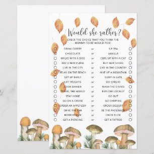 Papier Voudrait-Elle Plaire - Champignons Baby shower Jeu