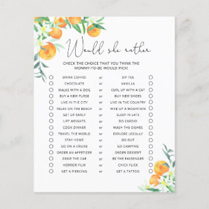Papier Voudrait-Elle Plaire - Citrus Baby shower Game