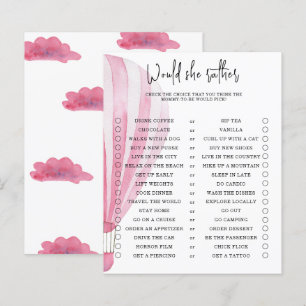 Papier Voudrait-elle plutôt - jeu de baby shower