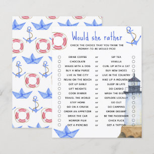 Papier Voudrait-elle plutôt - jeu de baby shower