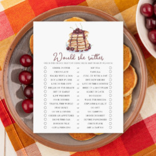Papier Voudrait-elle plutôt Pancakes baby shower jeu