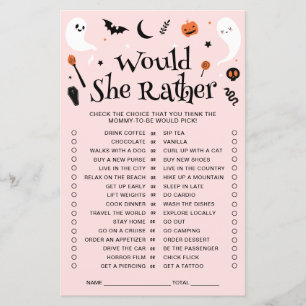 Papier Voudrait-Elle Plutôt Pink Halloween Baby shower Je