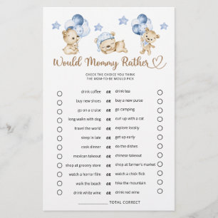 Papier Voudrait Maman Assez Teddy Ours Baby shower Garçon