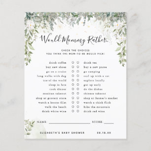 Papier Voudrait Maman Plutôt Jeu Baby shower