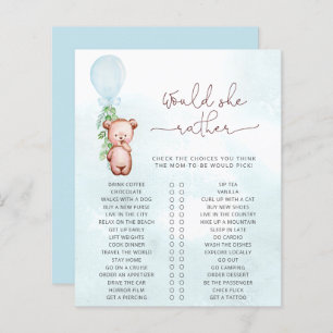 Papier Voudrait Maman Plutôt Jeu Baby shower Teddy Bear