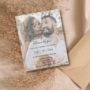 Papier Voyage à Forever mariage photo Invitation