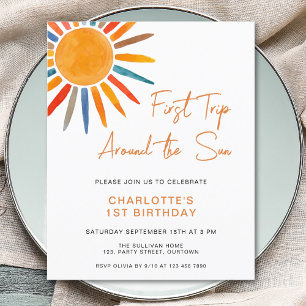 Papier Voyage budget autour du soleil 1er anniversaire In