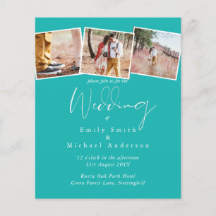 Papier Vrai couleurs PHOTO Collage Mariage Invitations bu