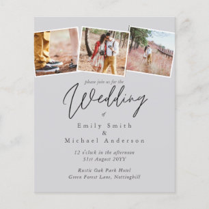 Papier Vrai couleurs PHOTO Collage Mariage Invitations bu