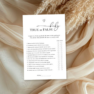 Papier Vrai ou Faux Jeu de Bébé