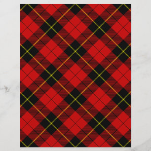 Papier Wallace tartan rouge noir plaid