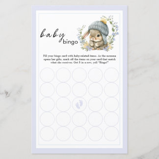Papier Watercolor Bunny Florals Baby Bingo Party Games