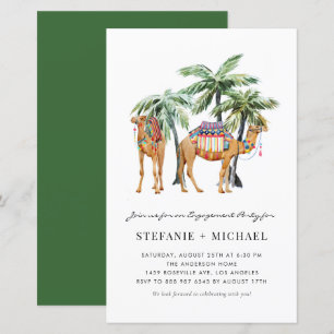 Papier Watercolor Camels et Palm Trees
