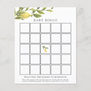 Papier Watercolor Lemons Baby Bingo Game Card
