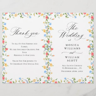 Papier Watercolor Meadow Fleur sauvage Boho Wedding Progr